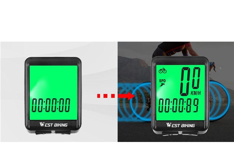 Bicycle Computer Digital Speedometer Backlight Wireless Wired Bike Stopwatch Computer Waterproof Backlight With Digital LCD Display For Outdoor Cycling And Fitness Multi-Function Gifts For Bikers Men