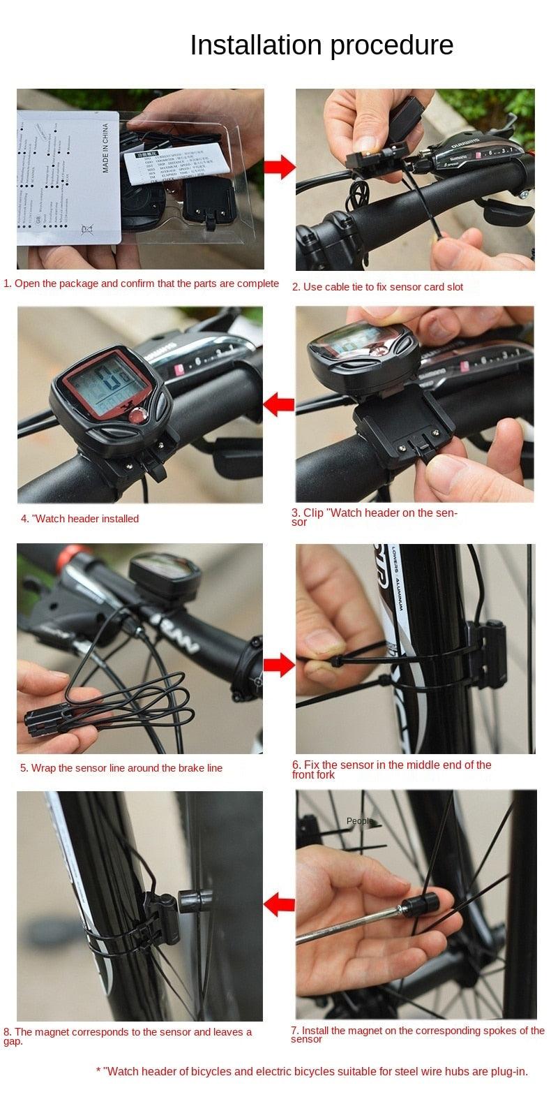 Waterproof Bicycle Bike Cycle LCD Display Digital Computer Bike Speedometer Waterproof And Cycling Odometer With Automatic Wake-up LCD Display Outdoor Sport Computer Speedometer