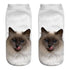 New 3D Print Funny Cute Cartoon Kitten Unisex Short Socks Creative Colorful Multiple Cat Face Happy Low Ankle Socks For Men And Women