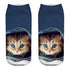 New 3D Print Funny Cute Cartoon Kitten Unisex Short Socks Creative Colorful Multiple Cat Face Happy Low Ankle Socks For Men And Women