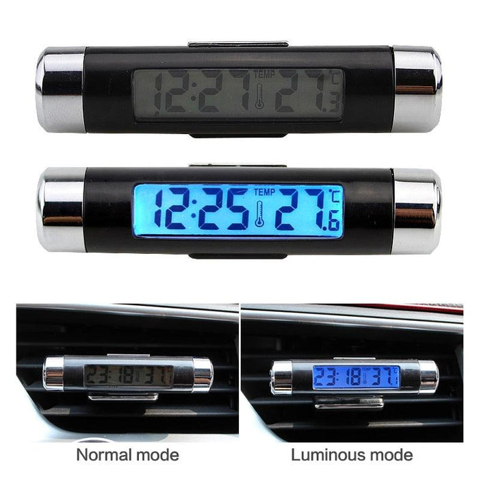 Car Digital Clock Temperature Display Electronic Clock Car Temperature Clock Universal Auto Dashboard Digital Clocks with Black Light And LCD Screen Adjustable Vehicle Temperature Thermometer Auto Electronic Clock LED Backlight Digital Display Clock