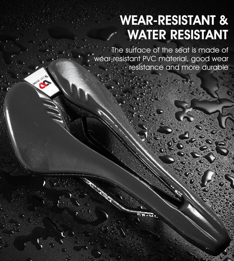 Ultra Light Comfortable Bicycle Saddle Mountain Road Bike Seat Soft Leather Hollow Breathable Cushion Seat Ergonomics Design Breathable Suspension Gel Bike Saddle Cushion For Mountain Bike Road Bike