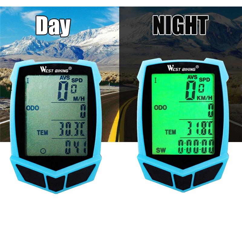 Bicycle Computer Wireless 20 Functions Speedometer Odometer Cycling Wireless Bike Computer Waterproof Bicycle Speedometer Odometer Support Smart Sensor LCD Backlight Display For Road Cycling