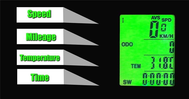 Bicycle Computer Wireless 20 Functions Speedometer Odometer Cycling Wireless Bike Computer Waterproof Bicycle Speedometer Odometer Support Smart Sensor LCD Backlight Display For Road Cycling