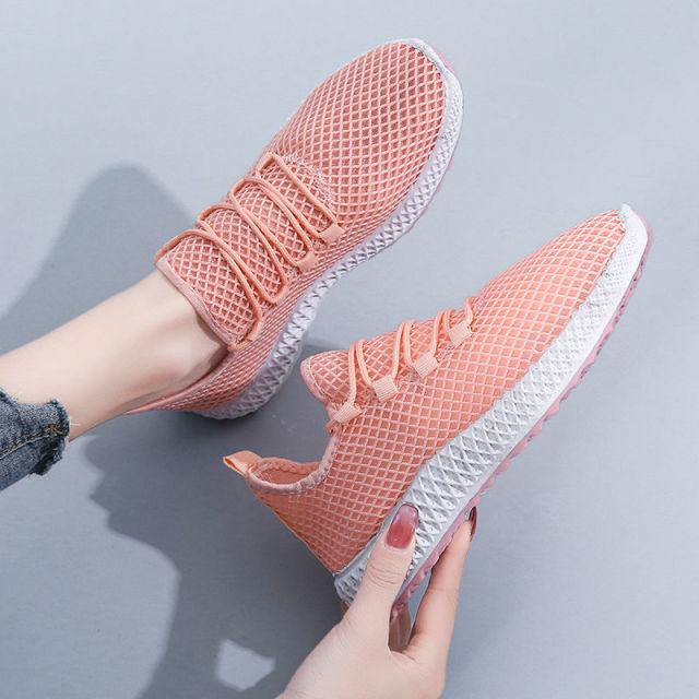 Women's Running Summer Woven Sports Sneakers Fashion Casual Shoe Breathable Mesh Walking Shoes Non Slip Lightweight Breathable Mesh Running Shoes Comfortable Design