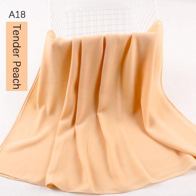 Fashion Soft Long Plain High Quality Premium Heavy Lightweight Elegant Chiffon Hijab Scarf  Scarves Hijabs Lightweight Islamic Head Wear Escharpe Shawls Long Shawls For Women