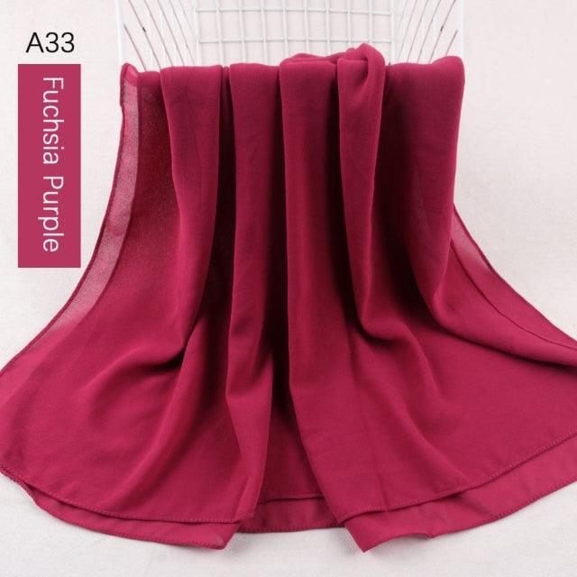 Fashion Soft Long Plain High Quality Premium Heavy Lightweight Elegant Chiffon Hijab Scarf  Scarves Hijabs Lightweight Islamic Head Wear Escharpe Shawls Long Shawls For Women