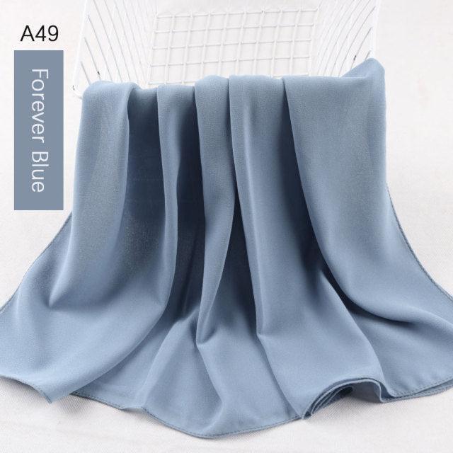 Fashion Soft Long Plain High Quality Premium Heavy Lightweight Elegant Chiffon Hijab Scarf  Scarves Hijabs Lightweight Islamic Head Wear Escharpe Shawls Long Shawls For Women