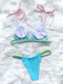 Micro Bikini Set For Women Black Blue Green Pink String Swimwear Women's Halter String Triangle Bikini Set Charming Swimwear Two Piece Swimsuit Women's Swimsuit Push Up Bathers Bathing Suit Bikinis