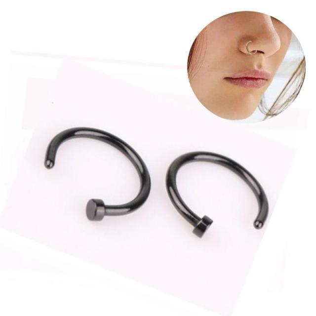 Body Jewelry Open Nose Ring  Fake Clip Sexy On Nose Ring Stainless Steel Ring Small Hoop Simple Surgical Steel Piercing Stud Thin  Butterfly Nose Ring Fake Nose Piercing for Women Cartilage Earrings Piercing Septum Nose Ring Hoop Nose Piercing