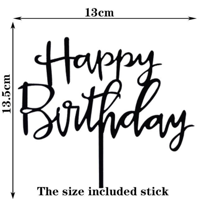 Happy Birthday Cake Topper Gold Cake Topper Acrylic Cake Topper Happy Birthday Cake Topper Cake Decoration Acrylic Letter Cake Toppers Party Supplies Happy Birthday Black Cake Decorations