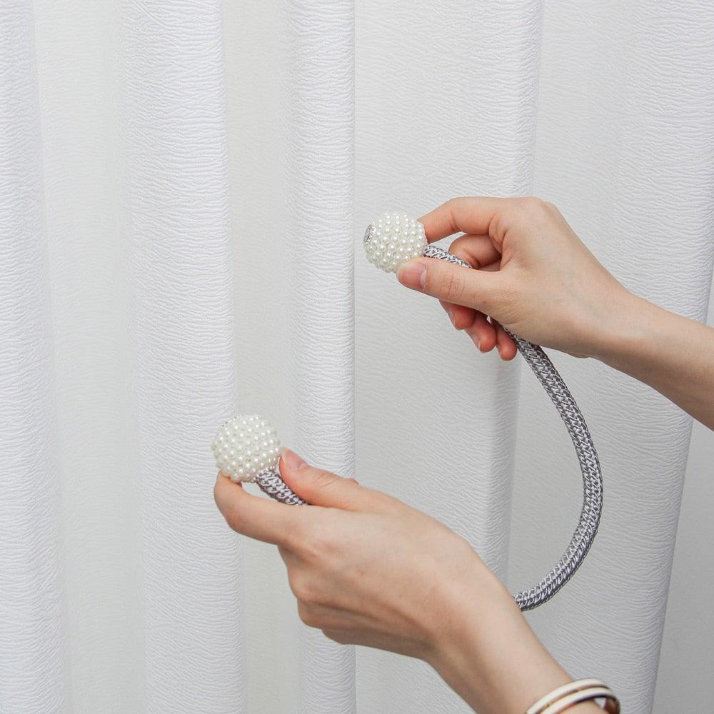 Magnets Curtains Clamps Curtain Holder Pompom Tieback Magnetic Clips Hanging Balls Tie Back Home Decoration Accessories Magnetic Curtain Tiebacks European Style Decorative Curtain Drape Tie With Strong Magnetic For Home And Office Decoration