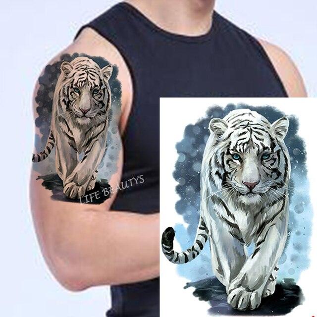 Fashion Temporary Sticker Tiger Tattoo Waterproof Removable Realistic Body Tatoo For Mens - STEVVEX Beauty - 103, 3D Tattoo, Animal Tattoo, Arm Tattoo, Beauty, Big Tattoo, Body Tattoo, Boys Tattoo, Colorful Tattoo, Leg Tattoo, Lion Tattoo, Luxury Tattoo, Men Tattoo, Mens Tattoo, Modern Tatoos, Realistic Tattoo, Stylish Tattoo, Tattoo, Tiger Tattoo, Waterproof Tattoo - Stevvex.com