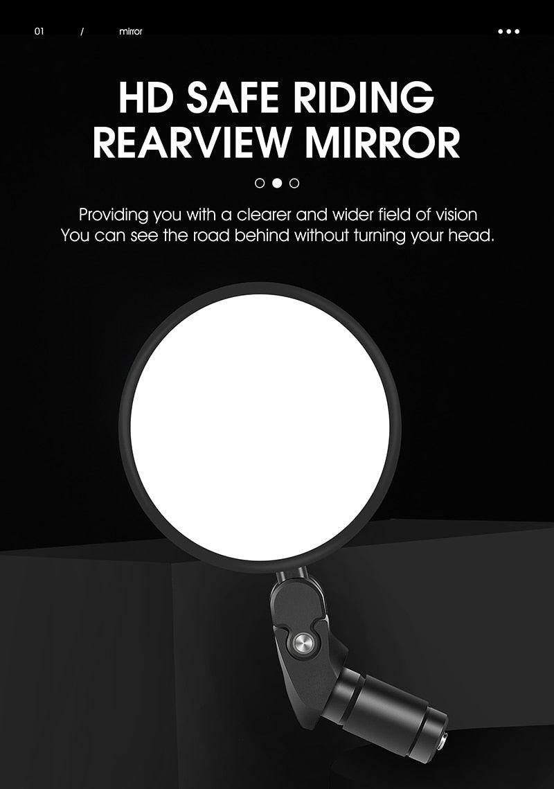 Adjustable Rotation Bike Rearview Mirror Cycling Rear View Road Bicycle Handlebar Mirrors Convex Mirror With 360˚Adjustable Handlebar Installation For Mountain Road Bike Electric Bicycle Accessories