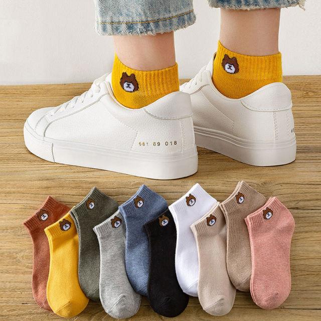 New 5pairs/lot Mixed Colors Ankle Socks Summer Sport Fashion Funny Underwear Women Breathable Soft Combed Out Of Pure Cotton Breathable Socks For Men And Women