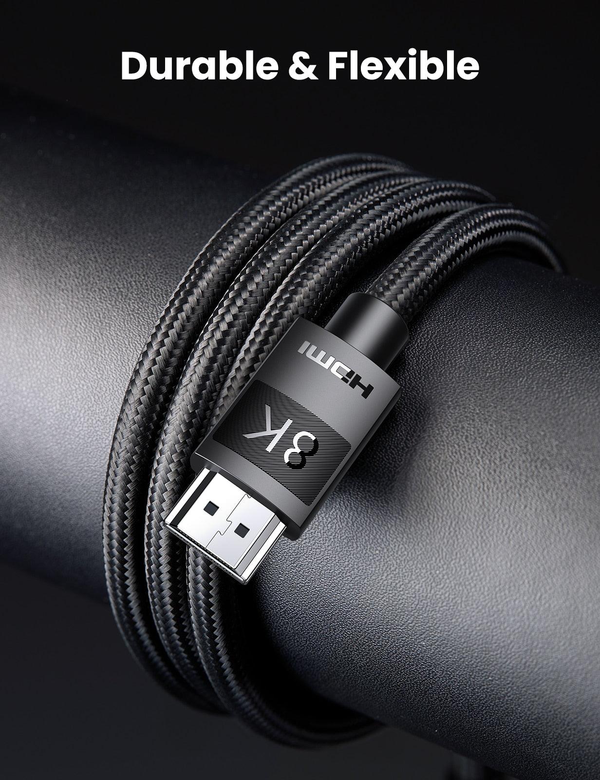 HDMI 2.1 Cable Ultra High Speed 8K60Hz 4K120Hz HDMI Splitter Cable 48Gbps Ultra High Speed 4K 120Hz Braided HDMI Cable Dynamic HDR Vision HDR 10 Compatible With UHD TV Laptop