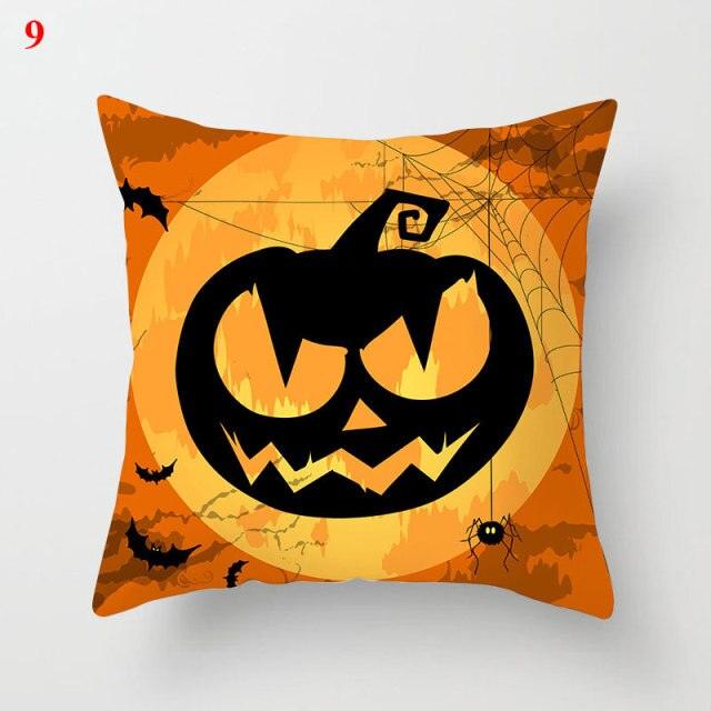 Halloween Cushion Cover Soft Linen Pillow Case Sofa Decoration Pumpkin Printed Pillow Case Orange And Black Pillow Cover For Living Room Car Pillowcase Home Supplies - STEVVEX Decor - 54, Decor Pillows Cases, Decorative Cushion Covers, Decorative Cute Pillowcase, Halloween Cushion Cover, Halloween Decorative Pillow Covers, Halloween Party Decoration, Halloween Pillowcase, Orange pillow cover, pillow cover, Pillow covers, Pumpkin Pillow Covers, Pumpkin Printed Halloween Pillow Case - Stevvex.com