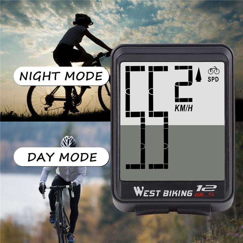 Waterproof Bicycle Computer With Backlight Wireless Wired Bicycle Computer Bike Speedometer Odometer Wireless Bike Computer Waterproof Bicycle Speedometer  Support Smart Sensor LCD Backlight Display Automatic Wake-Up