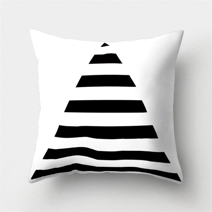 Black White Geometric Cushion Cover Pillowcase Sofa Cushions Decorative Pillow Covers Stripe Pattern Throw Pillow Case Daily Decorations Sofa Throw Pillow Case Cushion Covers Pillowcase Polyester Home Decor Pillow Cases 45x45CM