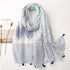 New Fashion Lady High Quality Soft Polka Floral Elegant Fringe Viscose Shawl Scarf Lightweight Wrap Headband Muslim Hijab For Women 180*90Cm