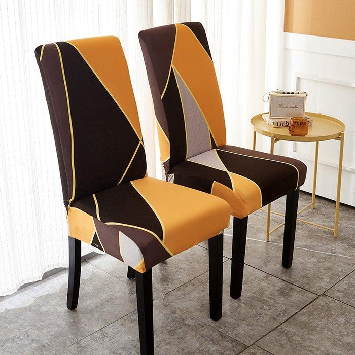 Printed Polyester Fabric Chair Cover Washable Chair Covers Seat Slipcovers Stretch Dining Seat Case For Home Stretch Removable Washable Dining Room Chair Protector Slipcovers/Home Decor Dining Room Seat Cover Multiple Styles