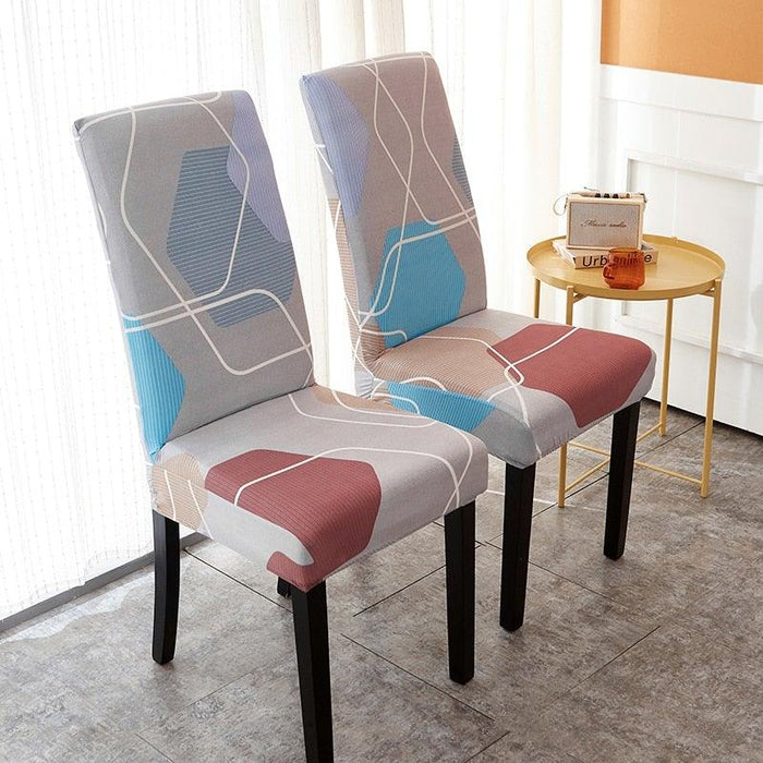 Printed Polyester Fabric Chair Cover Washable Chair Covers Seat Slipcovers Stretch Dining Seat Case For Home Stretch Removable Washable Dining Room Chair Protector Slipcovers/Home Decor Dining Room Seat Cover Multiple Styles