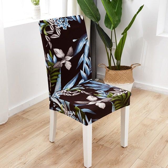 Printed Polyester Fabric Chair Cover Washable Chair Covers Seat Slipcovers Stretch Dining Seat Case For Home Stretch Removable Washable Dining Room Chair Protector Slipcovers/Home Decor Dining Room Seat Cover Multiple Styles