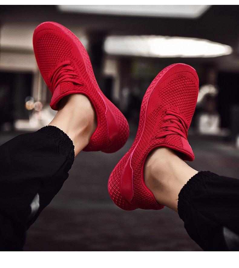 Men's Elegant Soft Sneakers Casual New Breathable Mesh Black Men Shoes Spring High Quality Tenis Shoes Lace Up Athletic Running Tennis Fashion Sneakers Comfortable Design