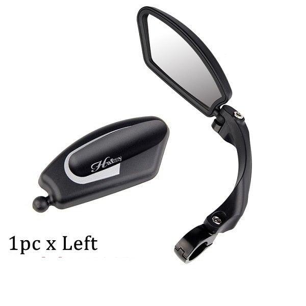 Stainless Steel Bicycle Lens Mirror Handlebar Side Safety Rear View Mirror Road Bike Cycling Rearview Mirrors Blast-Resistant Adjustable Bike Rearview Mirror With Large Lens Bicycle Mirrors For Handlebars