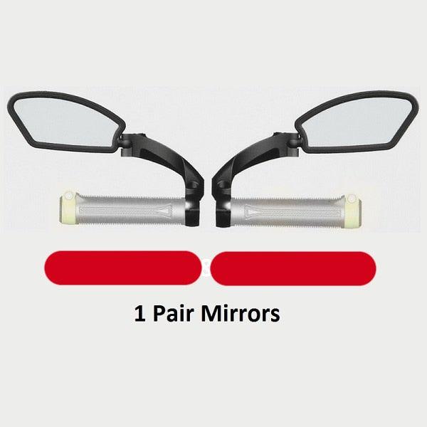 Stainless Steel Bicycle Lens Mirror Handlebar Side Safety Rear View Mirror Road Bike Cycling Rearview Mirrors Blast-Resistant Adjustable Bike Rearview Mirror With Large Lens Bicycle Mirrors For Handlebars