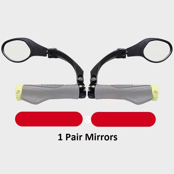 Stainless Steel Bicycle Lens Mirror Handlebar Side Safety Rear View Mirror Road Bike Cycling Rearview Mirrors Blast-Resistant Adjustable Bike Rearview Mirror With Large Lens Bicycle Mirrors For Handlebars