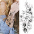 Realistic Sketches Black Flowers Temporary Waterproof Flower Tattoos Modern Body Arm Drawing For Womens - STEVVEX Beauty - 103, Arm Tattoo, Beauty, Big Flowers Tattoo, Big Tattoo, Black Tattoos, Body Tattoo, Fashion Tattoo, Flower Tattoo, Lavender Tattoo, Leg Tattoo, Luxury Tattoo, Modern Tatoos, Modern Tattoo, Realistic Tattoo, Sketch Tattoo, Stylish Tattoo, Tattoo - Stevvex.com