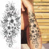 Realistic Sketches Black Flowers Temporary Waterproof Flower Tattoos Modern Body Arm Drawing For Womens - STEVVEX Beauty - 103, Arm Tattoo, Beauty, Big Flowers Tattoo, Big Tattoo, Black Tattoos, Body Tattoo, Fashion Tattoo, Flower Tattoo, Lavender Tattoo, Leg Tattoo, Luxury Tattoo, Modern Tatoos, Modern Tattoo, Realistic Tattoo, Sketch Tattoo, Stylish Tattoo, Tattoo - Stevvex.com