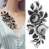 Realistic Sketches Black Flowers Temporary Waterproof Flower Tattoos Modern Body Arm Drawing For Womens - STEVVEX Beauty - 103, Arm Tattoo, Beauty, Big Flowers Tattoo, Big Tattoo, Black Tattoos, Body Tattoo, Fashion Tattoo, Flower Tattoo, Lavender Tattoo, Leg Tattoo, Luxury Tattoo, Modern Tatoos, Modern Tattoo, Realistic Tattoo, Sketch Tattoo, Stylish Tattoo, Tattoo - Stevvex.com