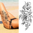 Realistic Sketches Black Flowers Temporary Waterproof Flower Tattoos Modern Body Arm Drawing For Womens - STEVVEX Beauty - 103, Arm Tattoo, Beauty, Big Flowers Tattoo, Big Tattoo, Black Tattoos, Body Tattoo, Fashion Tattoo, Flower Tattoo, Lavender Tattoo, Leg Tattoo, Luxury Tattoo, Modern Tatoos, Modern Tattoo, Realistic Tattoo, Sketch Tattoo, Stylish Tattoo, Tattoo - Stevvex.com