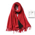 New Fashion Winter Soft Thick Warm Colorful Cashmere Scarf Elegant Escharpe Shawls Scarf Shawls Wraps Lightweight Lady Solid Scarves Fashion Tassels Blanket For Women