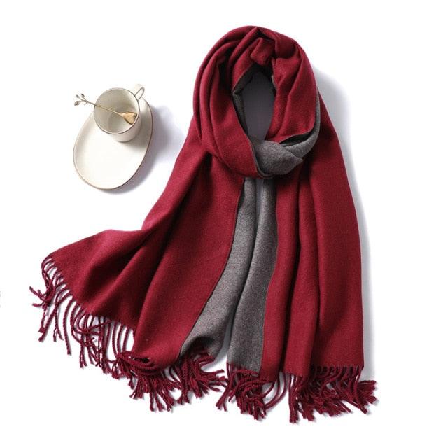 New Fashion Winter Soft Thick Warm Colorful Cashmere Scarf Elegant Escharpe Shawls Scarf Shawls Wraps Lightweight Lady Solid Scarves Fashion Tassels Blanket For Women