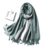 New Fashion Winter Soft Thick Warm Colorful Cashmere Scarf Elegant Escharpe Shawls Scarf Shawls Wraps Lightweight Lady Solid Scarves Fashion Tassels Blanket For Women