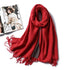 New Fashion Winter Soft Thick Warm Colorful Cashmere Scarf Elegant Escharpe Shawls Scarf Shawls Wraps Lightweight Lady Solid Scarves Fashion Tassels Blanket For Women