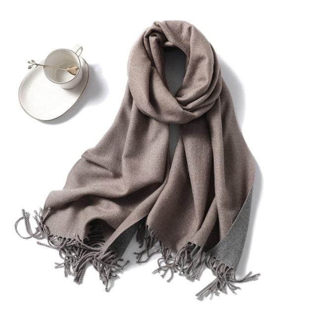 New Fashion Winter Soft Thick Warm Colorful Cashmere Scarf Elegant Escharpe Shawls Scarf Shawls Wraps Lightweight Lady Solid Scarves Fashion Tassels Blanket For Women