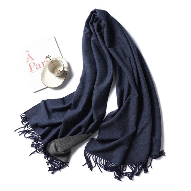 New Fashion Winter Soft Thick Warm Colorful Cashmere Scarf Elegant Escharpe Shawls Scarf Shawls Wraps Lightweight Lady Solid Scarves Fashion Tassels Blanket For Women