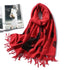 New Fashion Winter Soft Thick Warm Colorful Cashmere Scarf Elegant Escharpe Shawls Scarf Shawls Wraps Lightweight Lady Solid Scarves Fashion Tassels Blanket For Women