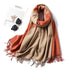 New Fashion Winter Soft Thick Warm Colorful Cashmere Scarf Elegant Escharpe Shawls Scarf Shawls Wraps Lightweight Lady Solid Scarves Fashion Tassels Blanket For Women