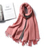 New Fashion Winter Soft Thick Warm Colorful Cashmere Scarf Elegant Escharpe Shawls Scarf Shawls Wraps Lightweight Lady Solid Scarves Fashion Tassels Blanket For Women