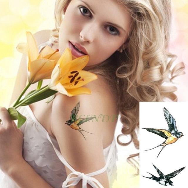 Black Waterproof Temporary Bird Tattoo Sticker Arm Leg Wrist Modern Small Tattoo For Womens And Kids - STEVVEX Beauty - 103, Animal Tattoo, Arm Tattoo, Beauty, Bird Tattoo, Black Tattoos, Body Tattoo, Colorful Tattoo, Fashion Tattoo, Girls Tattoo, Luxury Tattoo, Mens Tattoo, Stylish Tattoo, Waterproof Tattoo, Womens Tattoo - Stevvex.com