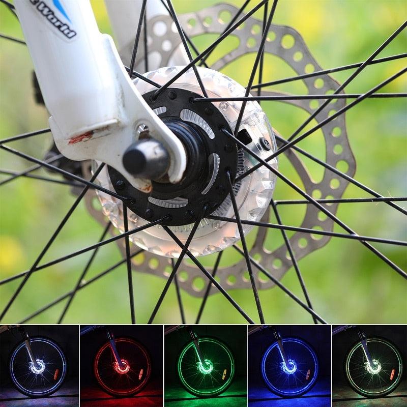 Smart LED Bicycle Wheel Light Bike Front Tail Hub Spoke Lamp Rechargeable Kids Balance Bike Light Colorful Bicycle Hub Light With Optical Design Vibration Sensor USB Rechargeable Waterproof Good Bike Gift For Teenagers