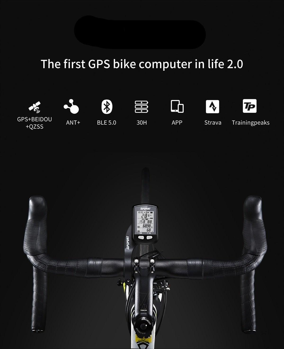 Bike Wireless Stopwatch GPS Bicycle Computer IPX6 Waterproof Cycling Speedometer With ANT+ Bluetooth Bike Speedometer and Odometer Rechargeable Cycling Computer MTB Tracker With LCD Automatic Backlight Display