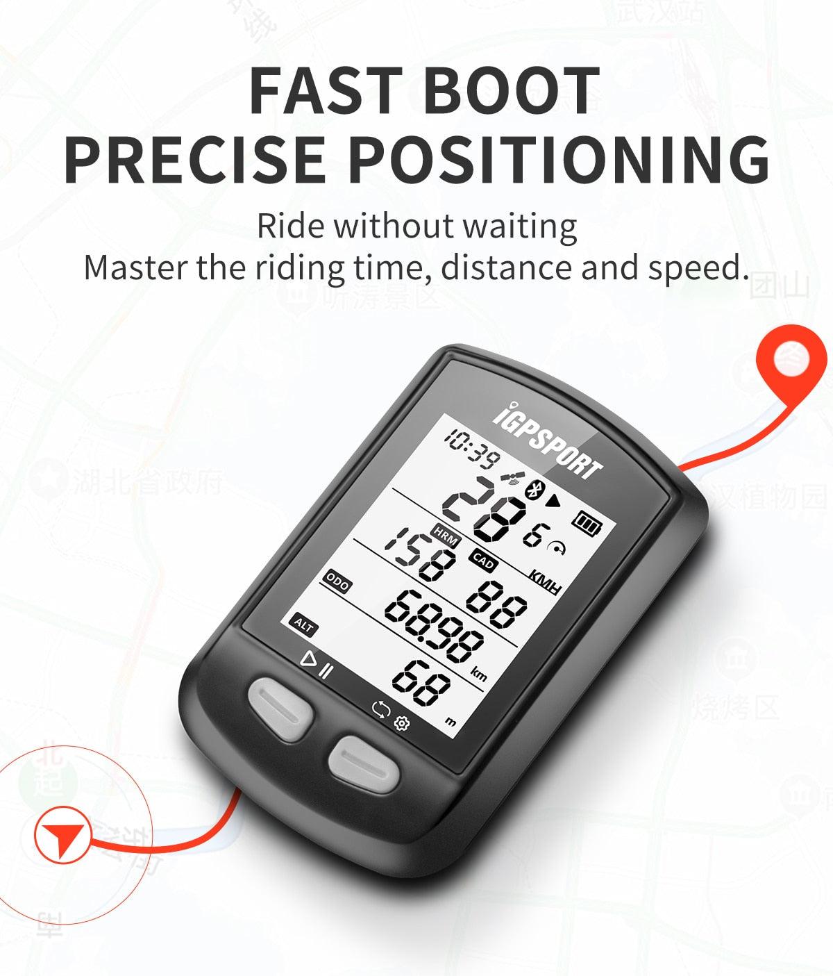 Bike Wireless Stopwatch GPS Bicycle Computer IPX6 Waterproof Cycling Speedometer With ANT+ Bluetooth Bike Speedometer and Odometer Rechargeable Cycling Computer MTB Tracker With LCD Automatic Backlight Display