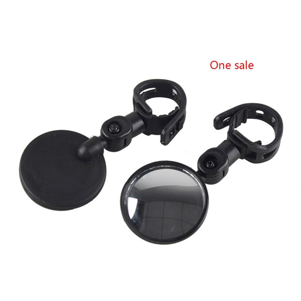 Round Universal Bicycle Rearview Mirror Handlebar Adjustable Rotate Wide-Angle Convex Mirror 360 Rotatable Handlebar Bike Rearview Mirrors Acrylic Shockproof Convex Mirror For Bike Handlebar