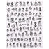 Sexy Lady Shaped 3D Nail Stickers Character Face Image Leaves Flower Decals Slider Black White Nail Art Decoration Manicure Decoration Nail Art Supplies 3D Self-Adhesive Nail Decals Designer Nail Stickers for Acrylic Nails